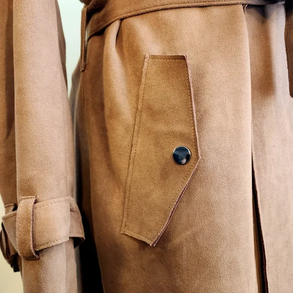 Haute Monde Classic Tan Trench Coat - Picture 9 of 11